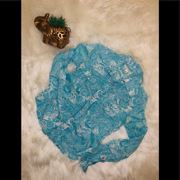 Banana Republic beautiful paisley button down long sleeve - Picture 3 of 8